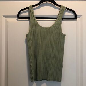Madewell Green Ribbed Tank Top, Size M